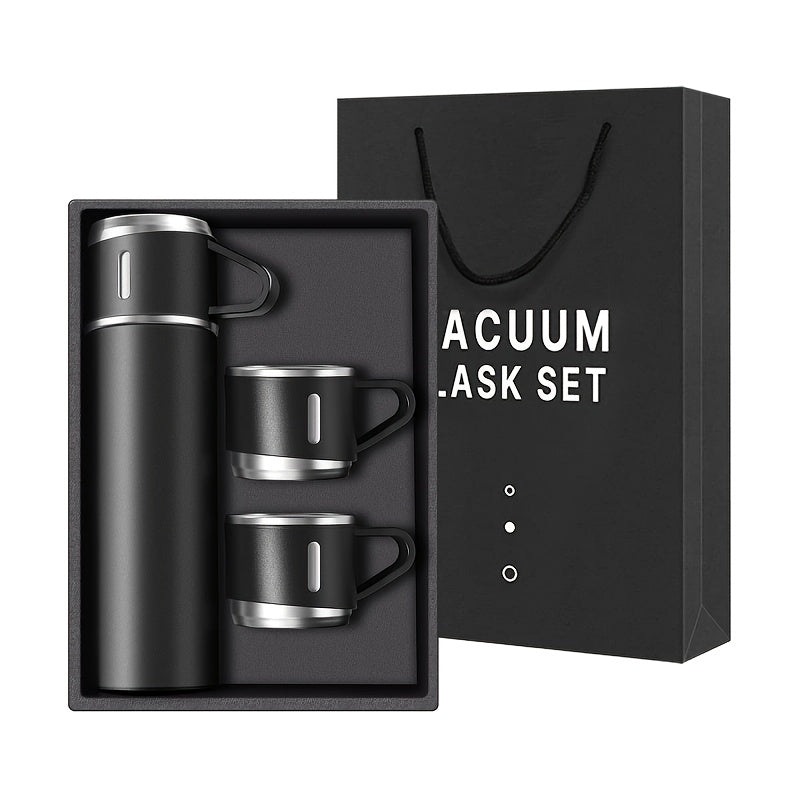 Botella térmica de acero inoxidable de 500 ml/16,9 oz con aislamiento al vacío y taza: aislamiento térmico de doble pared, taza de viaje a prueba de fugas, mantiene bebidas calientes o frías durante horas, elegante color