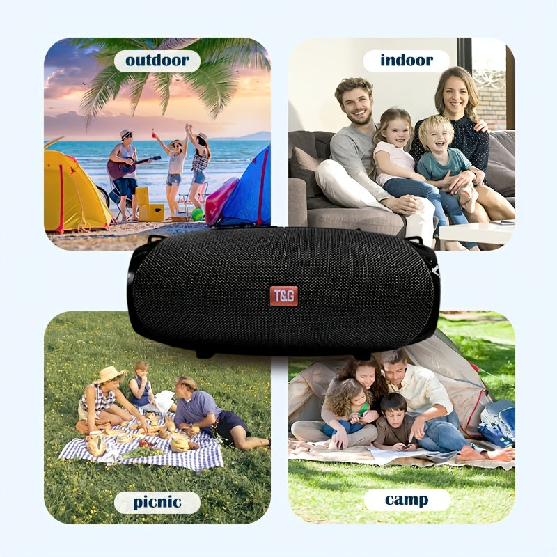 Altavoz inalámbrico portátil TG534 con dos altavoces, audio estéreo TWS de alta resolución, manos libres, compatible con FM, tarjeta TF y disco U, conexión a teléfono móvil, tableta y TV, compatible con tarjeta TF, uni