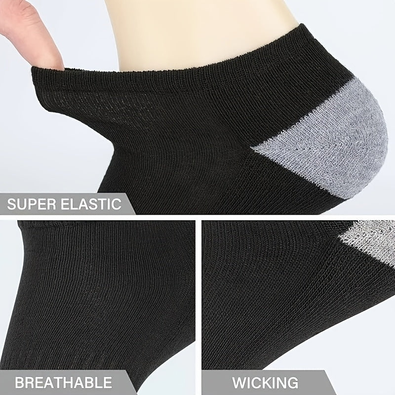 Calcetines cómodos para hombre: 10 pares de calcetines cortos para hombre | Absorben impactos y humedad, de caña baja, cómodos, para deportes casuales y de running - Finos y antiolor