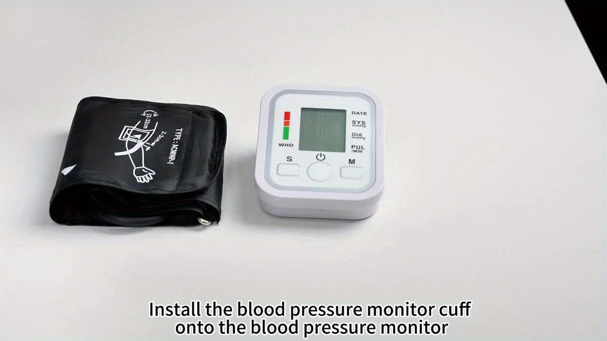 Tensiómetro portátil de brazo todo en uno | Pantalla LCD grande, control con un solo toque, informes de voz, alertas de hipertensión, memoria de 2x99, brazalete ajustable | Imprescindible para el hogar y viajes, ideal para