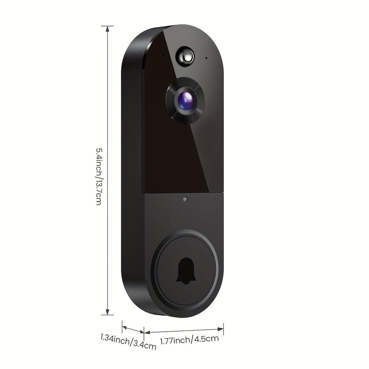 Timbre con cámara y video 1080P, detección corporal inteligente, almacenamiento en la nube, vista en tiempo real, audio bidireccional, visión nocturna por infrarrojos, batería integrada, monitoreo.