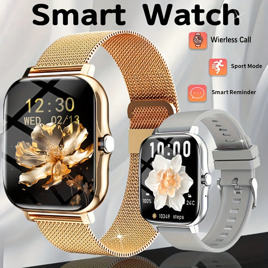 Nuevo reloj inteligente con pantalla táctil completa y esfera grande de 1,83 pulgadas para hombres y mujeres, con llamadas inalámbricas y recordatorios de mensajes, un hermoso regalo para familiares y amigos, recargable por