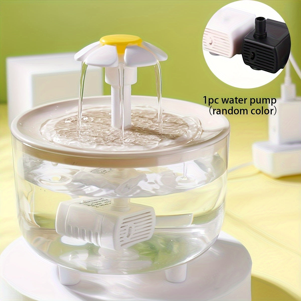 Bebedero ultrasilencioso transparente de 1,5 litros para mascotas, con 1 bomba de agua, alimentado por USB, fácil de limpiar, sin BPA, apto para gatos y mascotas pequeñas, sin batería.