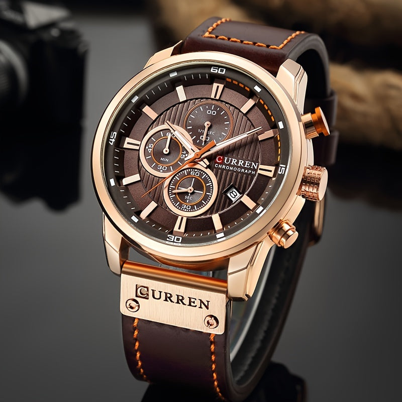 Relojes para hombre Reloj de pulsera deportivo de cuarzo con cronógrafo y fecha para hombre
