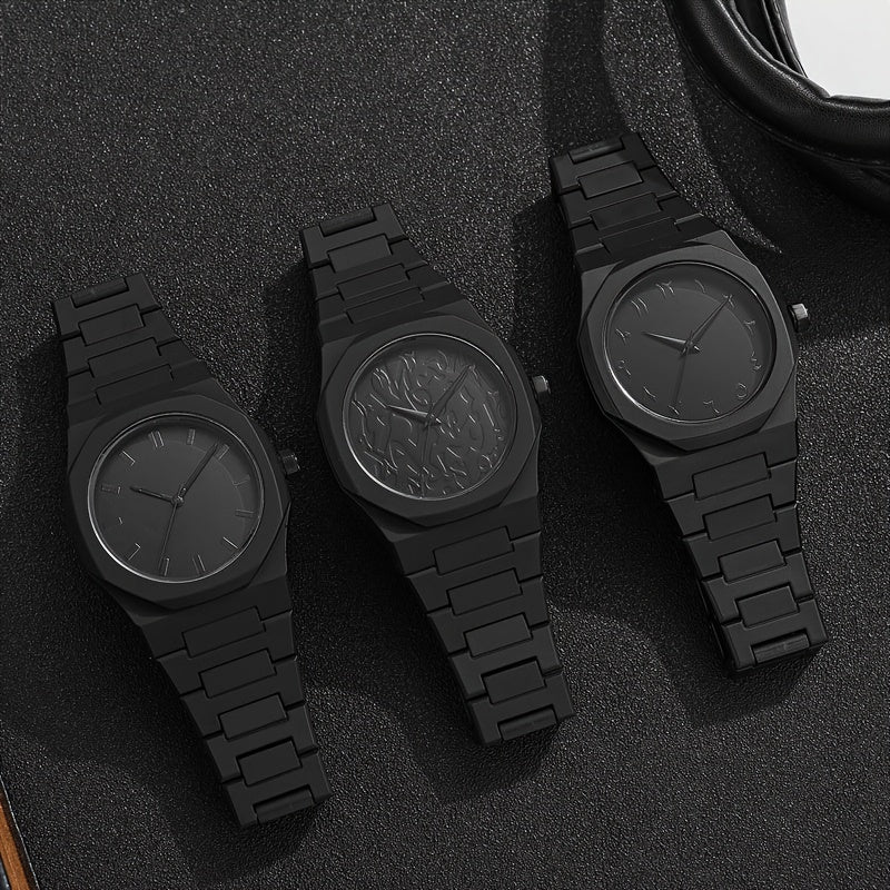 [Relojes de cuarzo para hombres] Reloj de cuarzo para hombre con números arábigos negros, relojes de estilo informal de negocios para hombres, diseño minimalista para vestimenta informal, reloj perfecto para Halloween, Nav