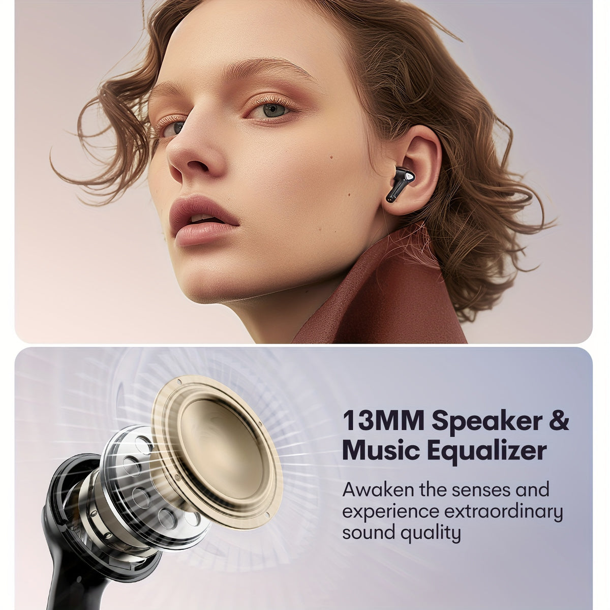 Auriculares inalámbricos con pantalla táctil de 5.3", batería de larga duración de 50 h, graves profundos, micrófono HD, aptos para teléfonos móviles, tabletas y portátiles. Auriculares inalámbricos con carga inalám