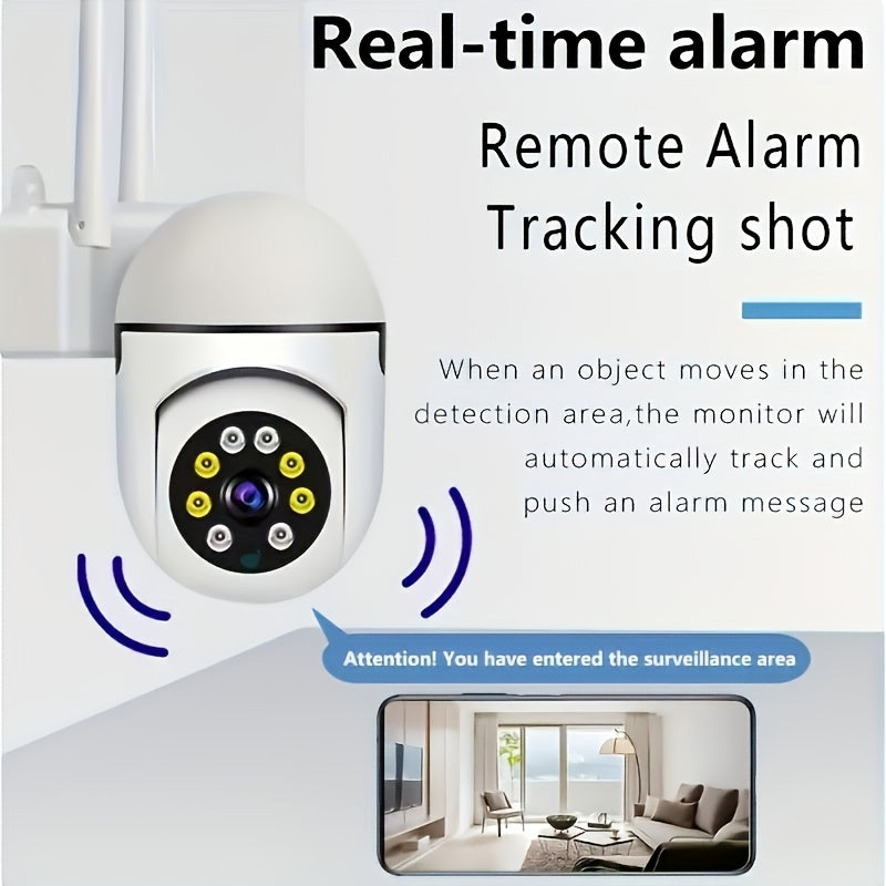 Cámaras de seguridad inteligentes 5G HD con WiFi de 3 MP Full HD, monitoreo panorámico de 360° con control PTZ, alertas de detección de movimiento, visión diurna y nocturna a todo color y audio bidireccional remoto a tra