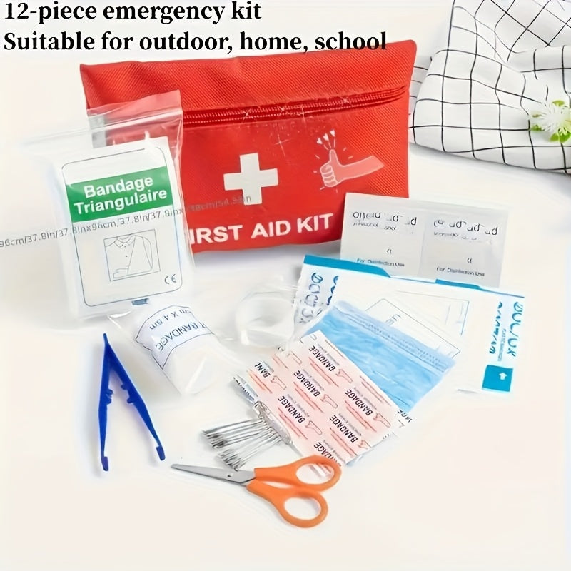 Botiquín de primeros auxilios portátil pequeño/grande, incluye tijeras y pinzas profesionales, diseñado específicamente para acampar, hacer senderismo, cazar y todo tipo de actividades al aire libre, equipado con suminis